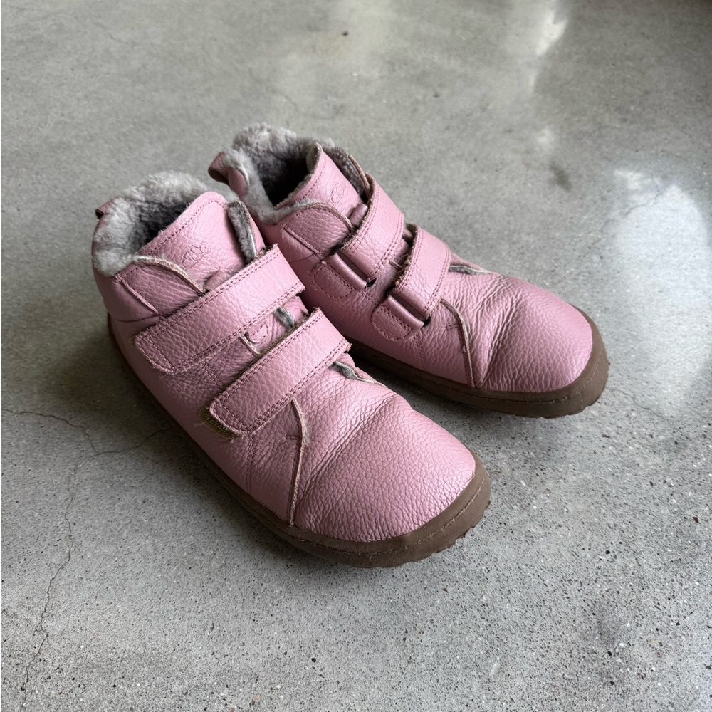 Froddo Barefoot Cozy Pink Boots with Velcro Straps (kids)